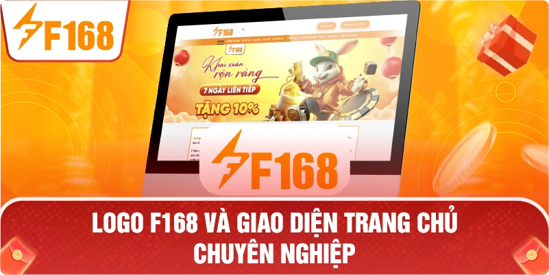 Logo F168 và giao diện trang chủ chuyên nghiệp